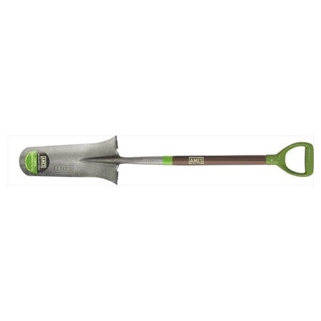 True Temper Drain Spade, 8-1/8 In W Blade, Steel Blade, Fiberglass Handle, D-Shaped Handle 2531900